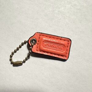 Coach 1" Mini Leather Hangtag Coral